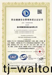 职业健康an全管理体系认证证书